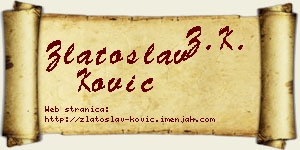Zlatoslav Ković vizit kartica